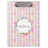 Boho veer waterverf kunstnaam roze klembord (Voorkant)