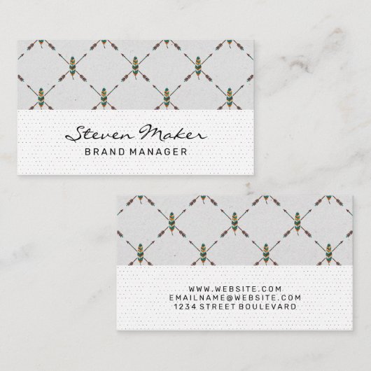 Boho Veerpatroon | Stippenpatroon Visitekaartje (Voorkant / Achterkant)