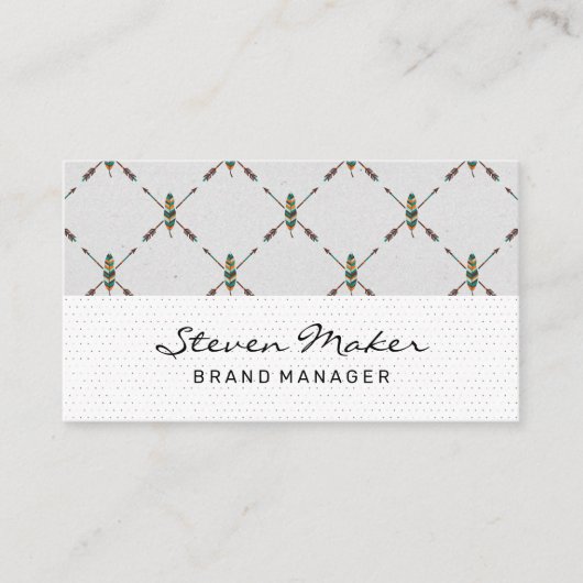 Boho Veerpatroon | Stippenpatroon Visitekaartje (Voorkant)