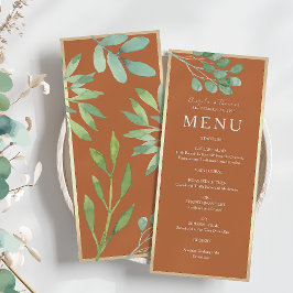 Boho Verbrand Oranje Bruiloft Menu