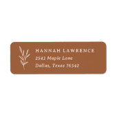 Boho Verbrand OranjeHuwelijksfeest Retouradres Etiket (Voorkant)