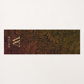 Boho Verbrand Sinaasappel Bloemen Goud Monogram Na Yogamat (Achterkant (horizontaal))