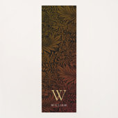 Boho Verbrand Sinaasappel Bloemen Goud Monogram Na Yogamat (Voorkant)