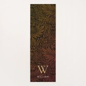 Boho Verbrand Sinaasappel Bloemen Goud Monogram Na Yogamat (Achterkant)