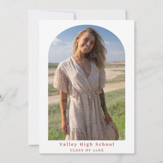 Boho Verbrand Sinaasappel Bloemenboog Afstuderen Kaart (Achterkant)