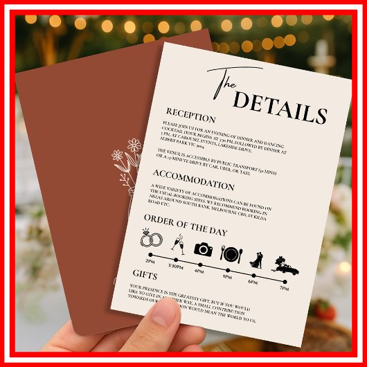 Boho Verbrand Sinaasappel Rustieke Wedding Orde va Kaart