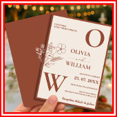 Boho Verbrand Sinaasappel Terracotta Rustiek Huwel Kaart