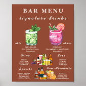 Boho Verbrand Sinaasappel Terracotta Wedding Bar M Poster (Voorkant)