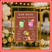 Boho Verbrand Sinaasappel Terracotta Wedding Bar M Poster
