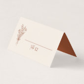 Boho Verbrand Sinaasappel Trouwgevouwen Place Card Kaart (Voorkant)