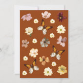 Boho Verbrand Sinaasappel Wildflower Huwelijksuitn Kaart (Achterkant)