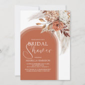 Boho verbrandde het Sinaasappel Floral & Pampas Vr Kaart (Voorkant)