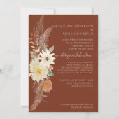 BOHO Verbrandde Oranje Herfst Floral Pampas Grass Kaart (Voorkant)