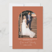 Boho Verbrande Oranje Bloemen & Pampas Foto Bedank Bedankkaart (Achterkant)