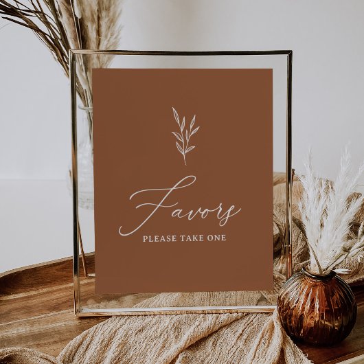 Boho verbrande oranje bruiloft favorieten bord poster