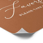 Boho verbrande oranje bruiloft favorieten bord poster (Hoek)