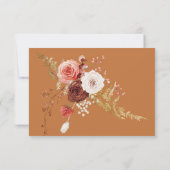 Boho Verbrande Oranje Herfst Bloemenboog Monogram  Save The Date (Achterkant)