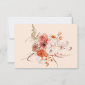 Boho verbrande Oranje Herfst bloemmogram perzik RSVP Kaartje (Achterkant)