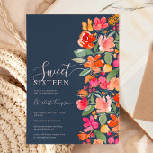 Boho verbrande sinaasappel aardetoon bloemenchique kaart