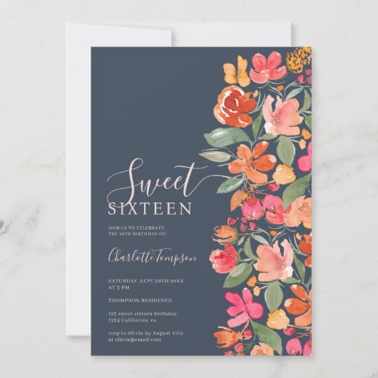 Boho verbrande sinaasappel aardetoon bloemenchique kaart (Voorkant)