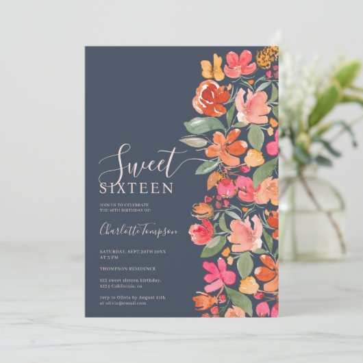 Boho verbrande sinaasappel aardetoon bloemenchique kaart (Staand voorkant)