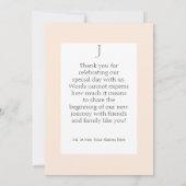 Boho verbrande Sinaasappel bloemboog monogram perz Bedankkaart (Achterkant)