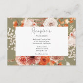 Boho verbrande Sinaasappel bloemboog monogram sali Informatiekaartje (Voorkant)