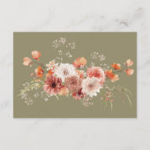 Boho verbrande Sinaasappel bloemboog monogram sali Informatiekaartje (Achterkant)