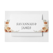 Boho verbrande Sinaasappel bloemenbruiloft Uitnodigingen Wikkel (Voorkant Voorbeeld)