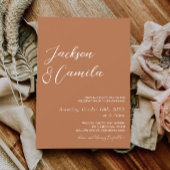 Boho verbrande Sinaasappel foto bruiloft Kaart