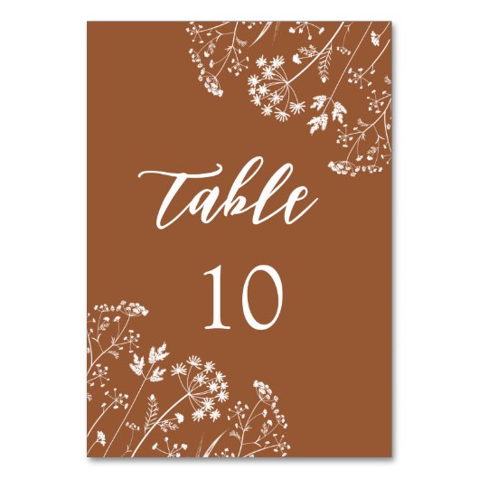 Boho Verbrande Sinaasappel Wildbloemen Terracotta  Kaart (Voorkant)