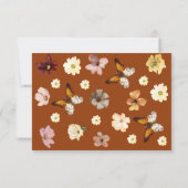 Boho verbrande Sinaasappel Wildflower RSVP Kaartje (Achterkant)