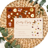 Boho verbrande Sinaasappel Wildflower RSVP Kaartje