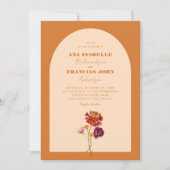 Boho verbrande Sinaasappels boog Wildflower Monogr Kaart (Voorkant)