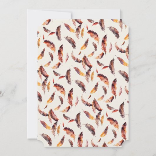 Boho Veren Bloemenkrans Monogram Huwelijk Save The Date (Achterkant)