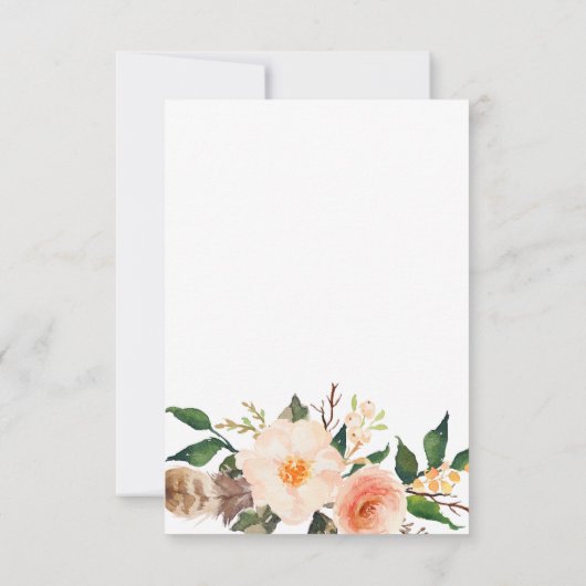 Boho veren Bridal Shower Uitnodiging (Achterkant)