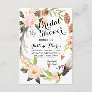Boho veren Bridal Shower Uitnodiging