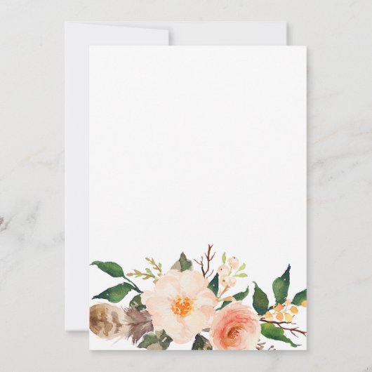 Boho veren Bruids Douche Uitnodiging (Achterkant)