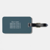 Boho veren doedelen bloemen blauwgroen turkooizen  bagagelabel (Achterkant horizontaal)