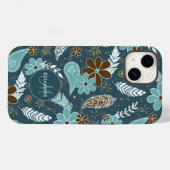 Boho veren doedelen bloemen blauwgroen turkooizen  Case-Mate iPhone case (Achterkant (horizontaal))