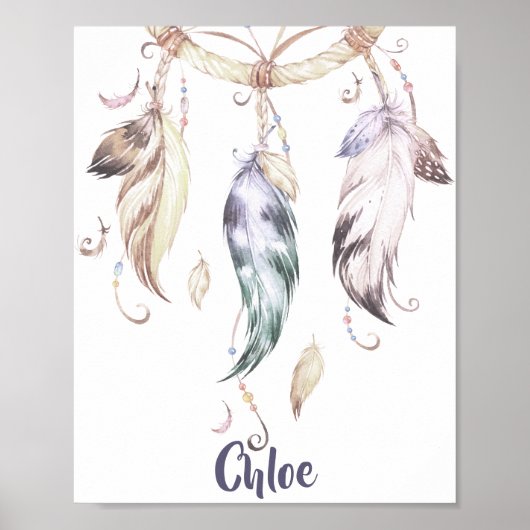 Boho veren dromenvanger wanddecoratie poster (Voorkant)