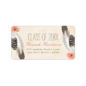 BOHO VEREN EN BLOEMEN AFSTUDEREN ETIKET (Voorkant)