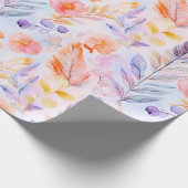 Boho veren en bloemen cadeaupapier (Hoek)