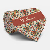 Boho veren en bloemen met patronen stropdas (Opgerold)