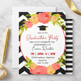 Boho Veren en Bloemenkrans Afstudeerfeest Kaart