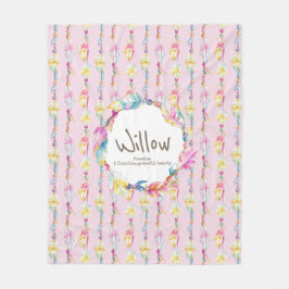 Boho veren en kralen roze naam betekenis fleece deken