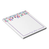 Boho veren gepersonaliseerd notitieblok (Schuin)