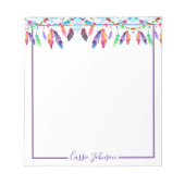 Boho veren gepersonaliseerd notitieblok (Voorkant)