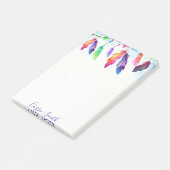 Boho veren gepersonaliseerd post-it® notes (Schuin)