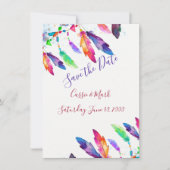 Boho veren gepersonaliseerd save the date (Voorkant)